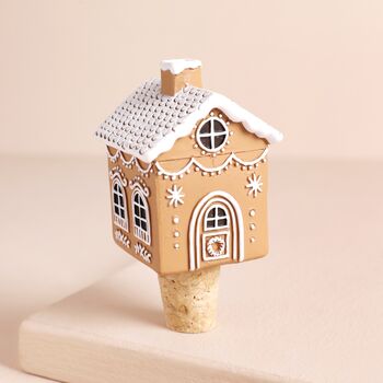 Gingerbread House Cork Bottle Stopper, 2 of 5