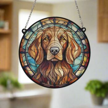 Red Setter Stained Glass Effect Suncatcher, 4 of 6