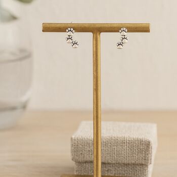 Sterling Silver Oxidised Paw Stud Earrings, 5 of 10