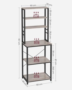 Kitchen Storage Rack Coffee Bar Industrial Baker’s Rack, 11 of 12