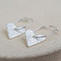 Sterling Silver Textured Heart Charm Hoops, thumbnail 2 of 10