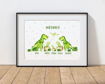Personalised Dinosaur Family Print, 5 of 5