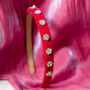 Narrow Velvet Gem Headband In Pink, thumbnail 2 of 3