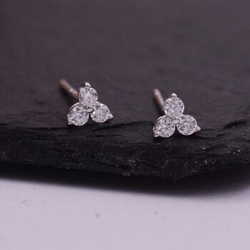 Very Tiny Three Dot Trio Stud Earrings, 3 of 12