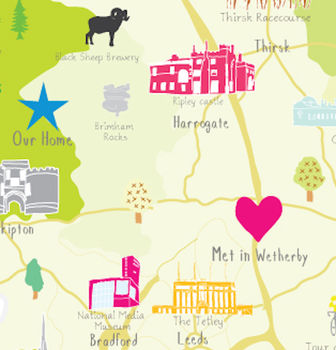 Personalised Yorkshire Map: Add Favourite Places, 4 of 4