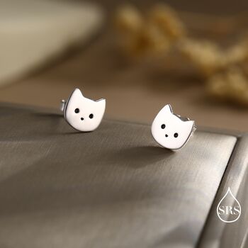 Cute Kitty Cat Stud Earrings, 4 of 11