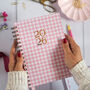 Personalised Luxury 2026 Weekly Diary| Planner| Blush Gingham, thumbnail 1 of 12
