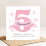 Personalised 5th Pink Birthday Card For Daughter, thumbnail 2 of 7