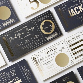 Personalised Scratch Reveal Boarding Pass Gift Voucher, 9 of 9