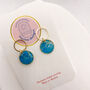 Circular Turquoise Stud Earrings 'Something Blue', thumbnail 2 of 10