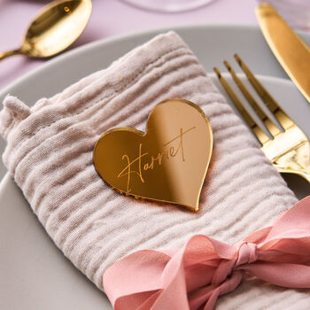 Personalised Gold Heart Wedding Place Setting, 4 of 5