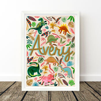 Colourful Dinosaur Name Print Set, 10 of 12