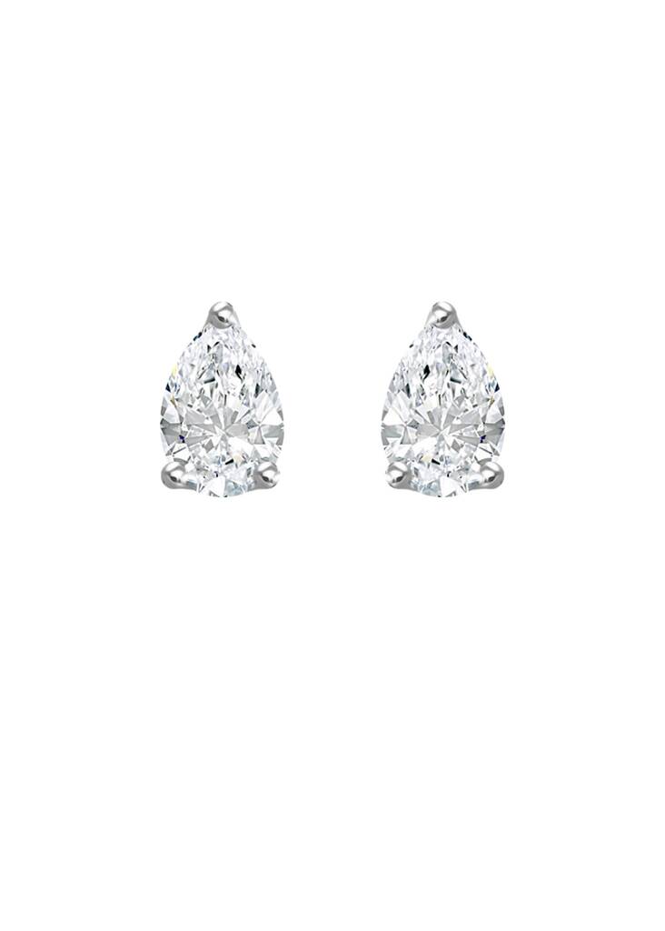 Pear Diamond Stud Earrings, 1 of 3