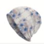 Soft Chemo Headwear Beanie Hat Bandana Lilac Blue Flowers, thumbnail 1 of 6