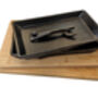 Cast Iron Fajita Sizzler Pan + Wooden Boards Two Pack, thumbnail 3 of 7