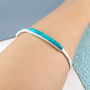 Turquoise December Birthstone Sterling Silver Bangle, thumbnail 2 of 3