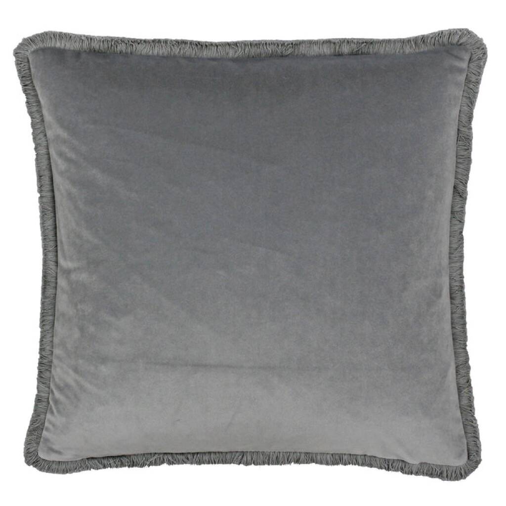 Silver Fringe Edge Cushion 45x45