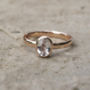 White Sapphire Rose Gold Ring, thumbnail 2 of 5