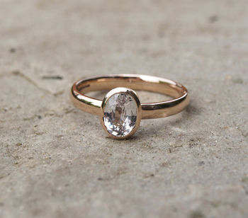 White Sapphire Rose Gold Ring, 2 of 5