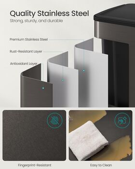 Dual Compartment Kitchen Bin Pedal Trash Can, 6 of 7