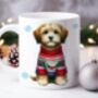 Personalised Jackapoo In Christmas Jumper Mug, thumbnail 1 of 2
