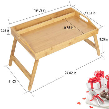 Breakfast In Bed Portable Tray With Phone Tablet Holder, 2 of 5