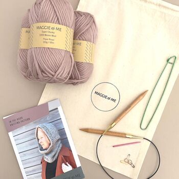 In The Hood 100% Merino Snood Knitting Kit, 2 of 5