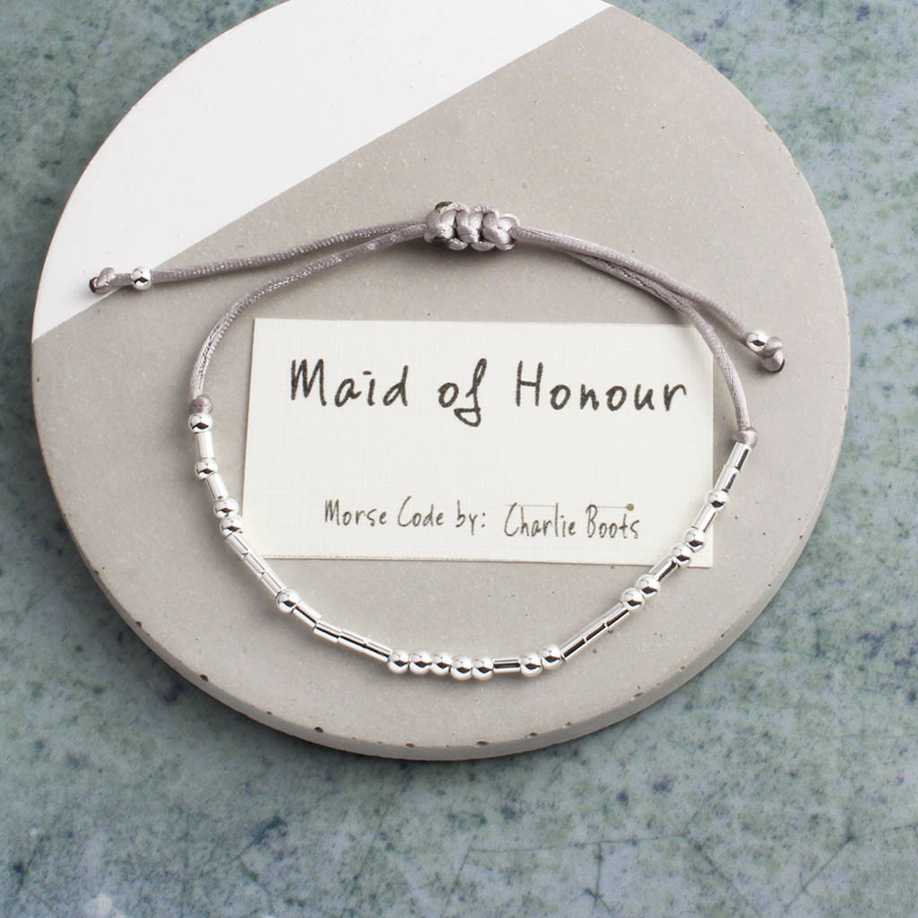 Maid Of Honour Morse Code Bracelet, 1 of 5