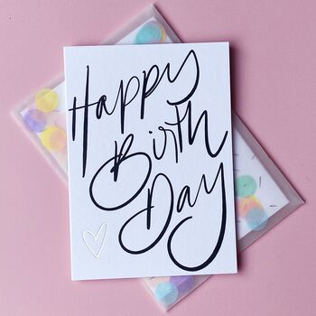 Happy Birthday Heart Card With Confetti Envelope, 2 of 3