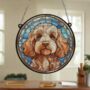 Cockapoo Golden Stained Glass Effect Suncatcher, thumbnail 6 of 6