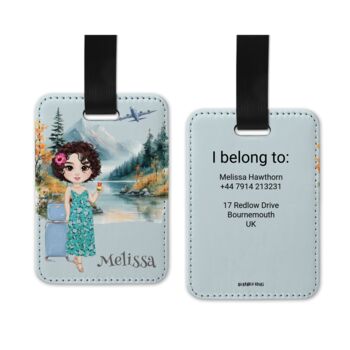 Personalised Cartoon Lady Passport Cover Luggage Tag, 3 of 9