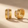 Chunky Pavé 18k Gold Plated Waterproof Hoop Earrings, thumbnail 2 of 4
