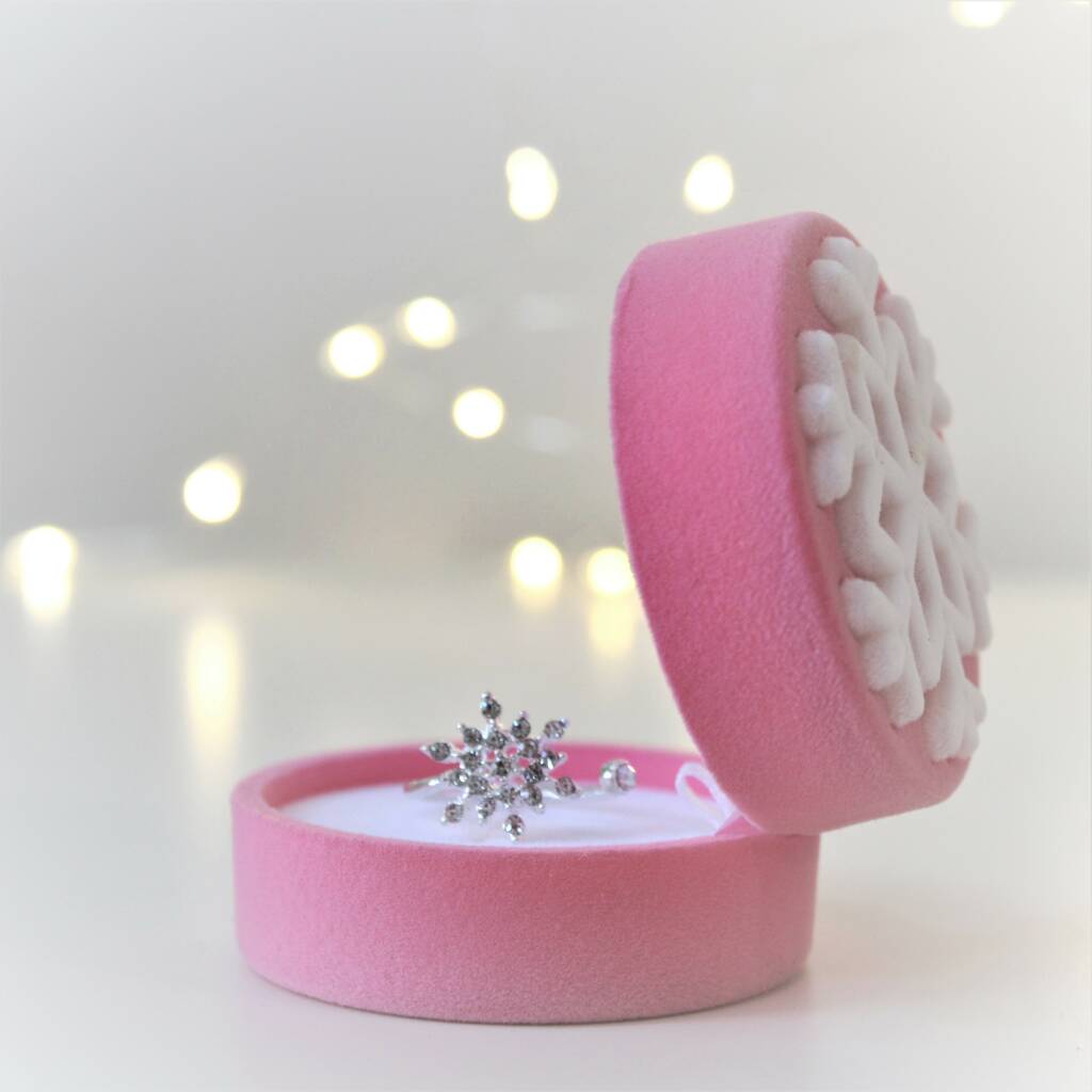 Pink Snowflake Ring In Gift Box, 1 of 8