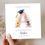 Graduation Pink Initial Card, Graduation Hats Card For Her, Any Initial, thumbnail 1 of 5