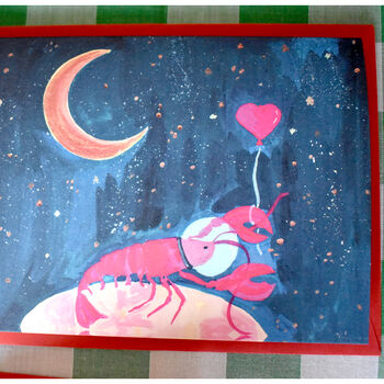 Space Lobster Greetings Card, 2 of 4