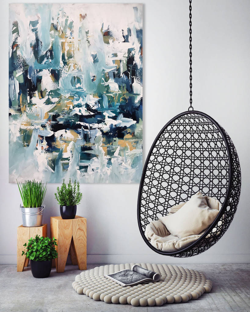 Suspended Large Abstract Painting On Canvas Wall Art By Abstract House