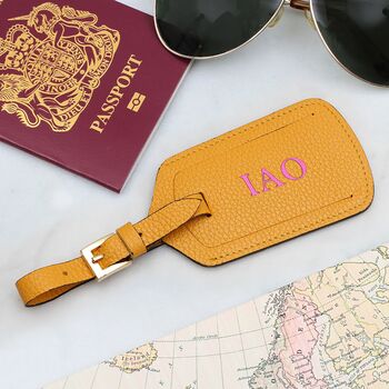 Luxury Italian Leather Personalised Luggage Tag, 5 of 8