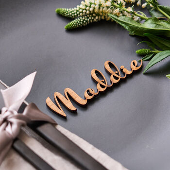 Personalised Wooden Wedding Name Place Setting, 2 of 5