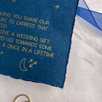 Navy And Gold Celestial Wedding Invitation, 7 of 8