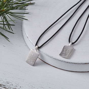 Men's Personalised Leather Initial Necklace, 2 of 9