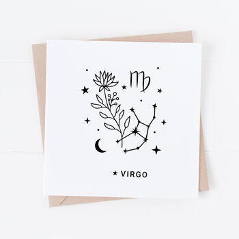 Personalised Virgo Zodiac Star Sign Card, 3 of 3