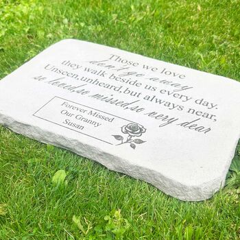 Personalised Large Rose Garden Memorial Stone 38cm X 27cm, 9 of 11