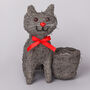 G Decor Friendly Grey Cat Fiber Planter, thumbnail 2 of 4