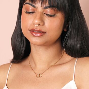 Stainless Steel Interlocking Circles Pendant Necklace, 2 of 4