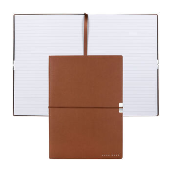 Personalised Hugo Boss Notebook – Plain Brown A5 | Emboss Your Initials, 3 of 6