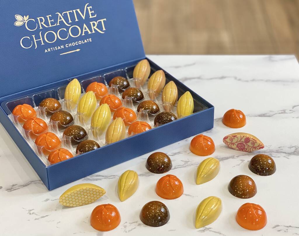 Fruit And Nut Chocolate Collection Box Of Twenty Four By Creative Chocoart