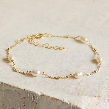Gold Plated Sterling Silver And Pearl Bracelet, 4 of 6