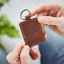 Personalised Leather Keyring With Metal Photo Insert, thumbnail 2 of 9