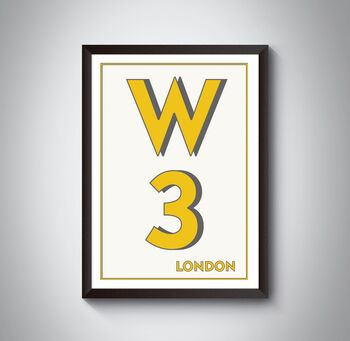 W3 Ealing Hammersmith Postcode London Print, 4 of 10