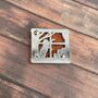 Cat And Books Autumn Fall Enamel Pin With Shaker Moving Glitter And Leaves, thumbnail 5 of 5